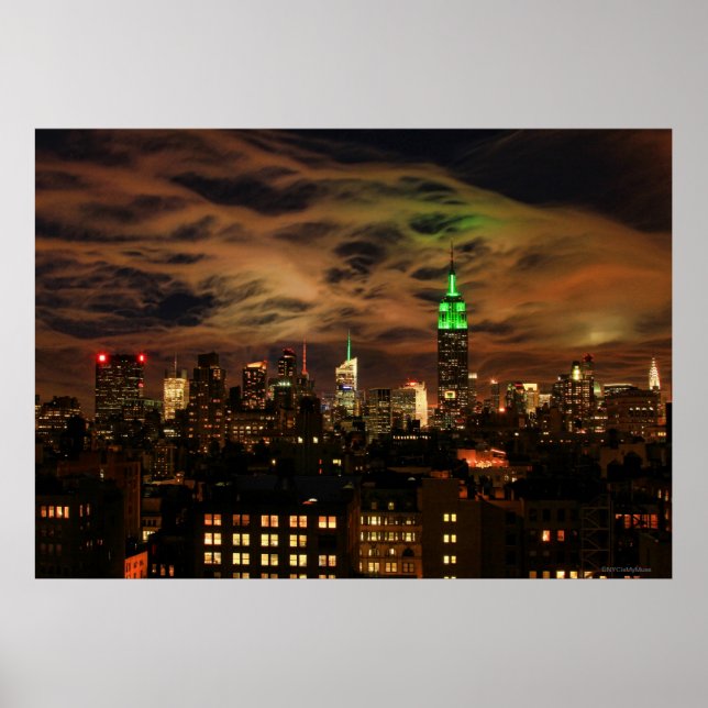Affiches Nuages éthérés : NYC Skyline, Empire State Bldg (Devant)