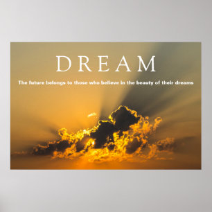 Affiches Nuages Motivationnels de rêve, coucher de soleil d