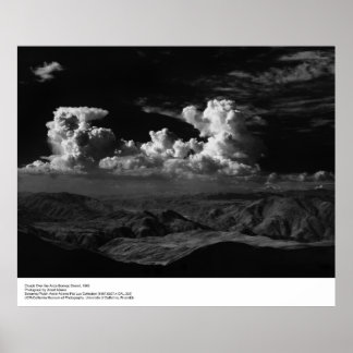 Affiches Nuages sur le désert, 1965, par Ansel Adams