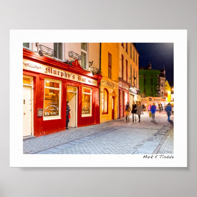Affiches Nuit Aux Pubs À Galway Irlande - Mini (Devant)