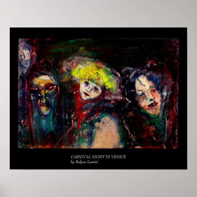 Affiches NUIT DE CARNIVAL À VENISE Masques de masquerade vé (Devant)