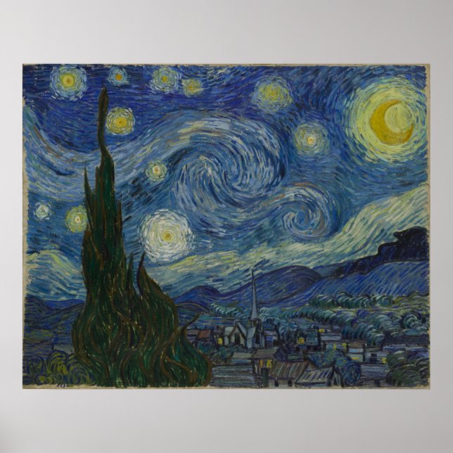 Affiches Nuit étoilée Grande toile Vincent Van Gogh (Devant)