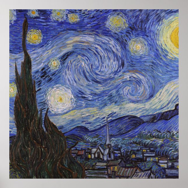 Affiches Nuit étoilée par Vincent Willem van Gogh (Devant)