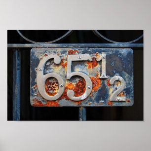 Affiches Numéro d'adresse Plaque, Soixante-cinq et demi