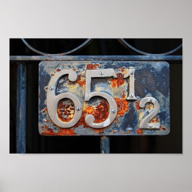 Affiches Numéro d'adresse Plaque, Soixante-cinq et demi (Devant)