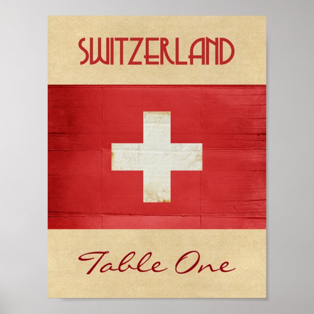Affiches Numéro de table Suisse (Devant)