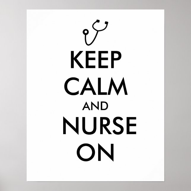 Affiches Nurse Poison Stéthoscope Keep Calm and Nurse On (Devant)