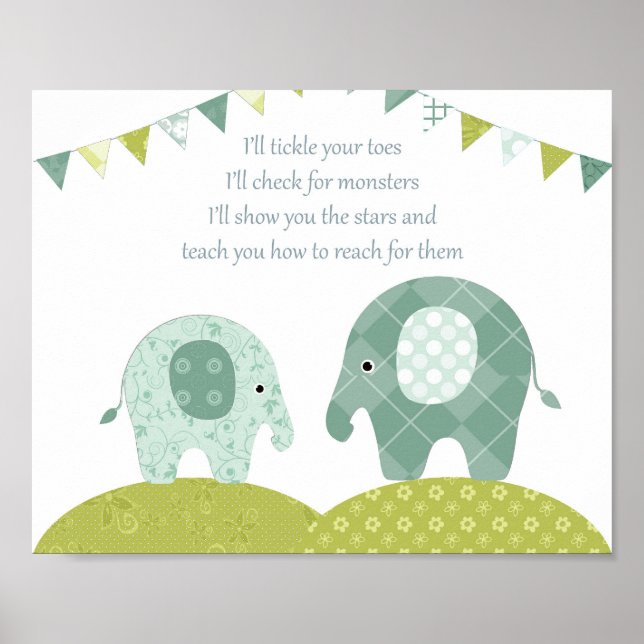 Affiches Nursery elephant boy wall art (Devant)