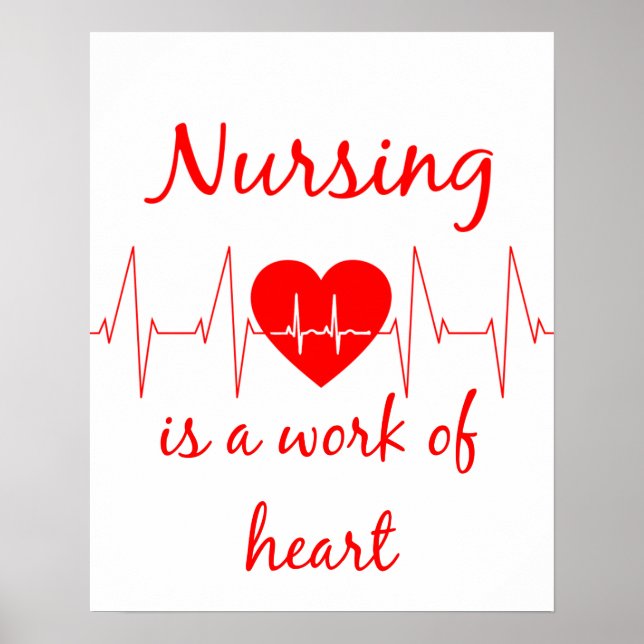 Affiches Nursing is a work of the Heart Inspirational Quota (Devant)