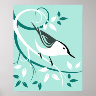 Affiches Nuthatch Stylisé Bird Design