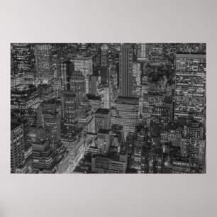 Affiches NYC Black White New York City Skyline