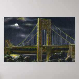 Affiches NYC, New YorkGeorge Washington Bridge à la nuit