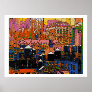 Affiches NYC psychédélique : Tours d'eau NYC en hiver #9