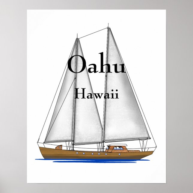 Affiches Oahu Hawaii (Devant)