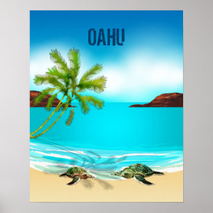 Affiches Oahu Hawaii Travel
