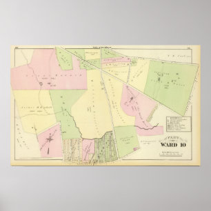 Affiches Oaklands et Smith Plat la carte d'atlas