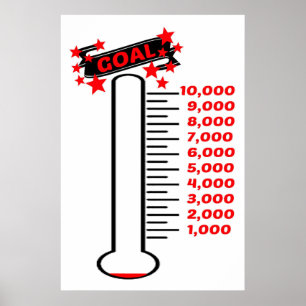 Affiches Objectif de collecte de fonds Thermomètre 10K Obje
