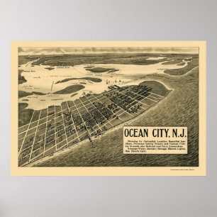 Affiches Ocean City, NJ Panoramic Map - 1903