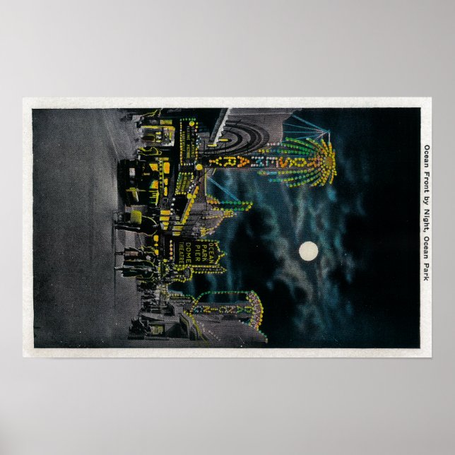 Affiches Ocean Front à la nuit, Ocean Park (Devant)