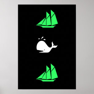 Affiches Ocean Glow_green clipper baleine blanche multi-ico