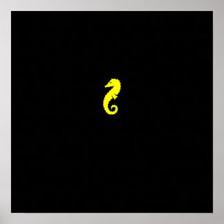 Affiches Ocean Glow_Yellow Seahorse