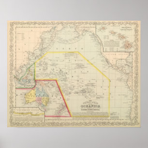 Affiches Océan Pacifique, y compris Océanie