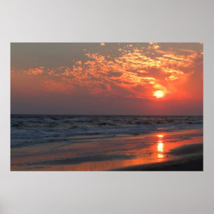 Affiches Ocean Sunset - Oak Island, NC