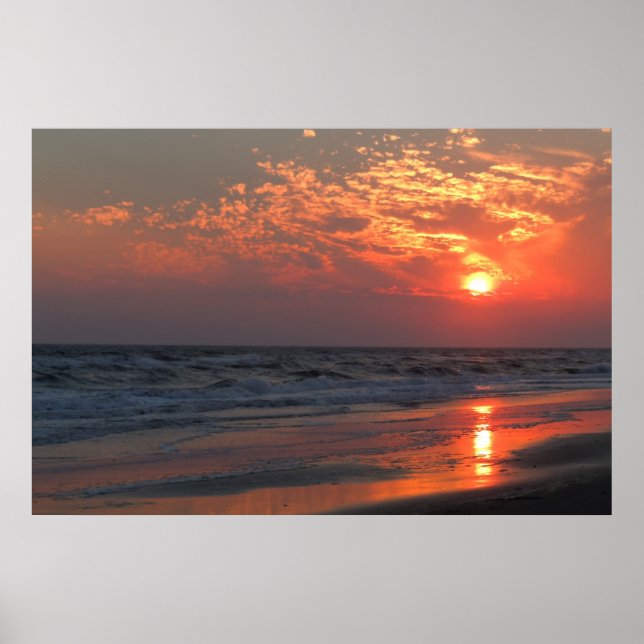 Affiches Ocean Sunset - Oak Island, NC (Devant)
