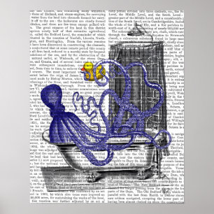 Affiches Octopus dans le bain