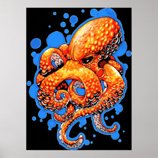 Affiches Octopus orange