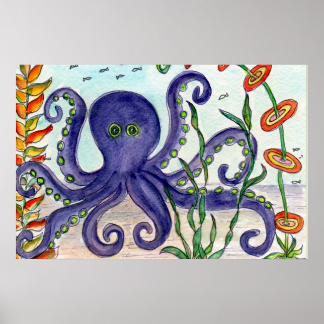 Affiches Octopus pourpre (Devant)