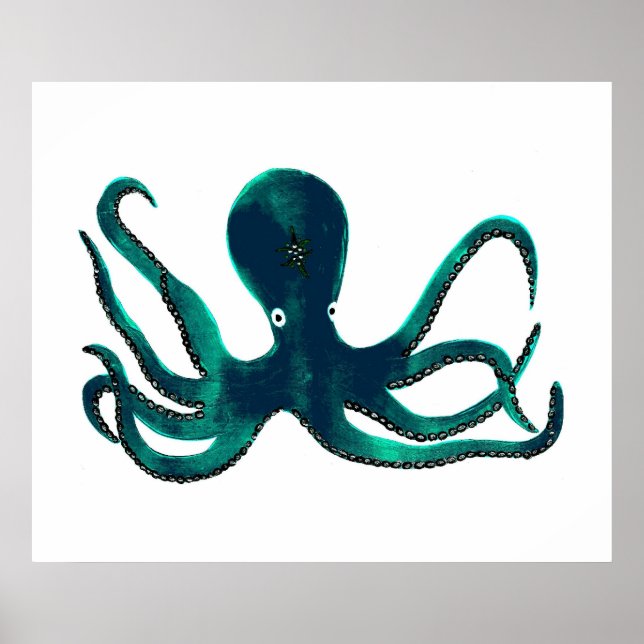 Affiches Octopus turquoise (Devant)