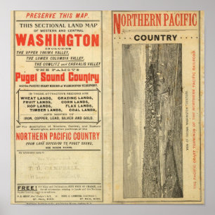 Affiches Octroi de terres Washington et Oregon