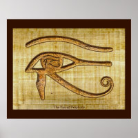 OEil de Horus sur Papyrus effet Art égyptien