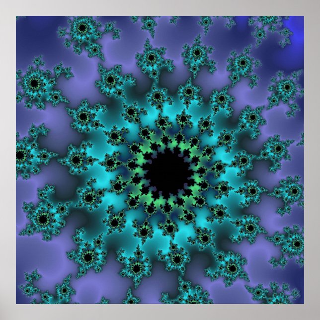 Affiches Oeil Turquoise métallique (Devant)