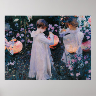 Affiches Œillet Lys Lys Rose John Singer Sargent Art