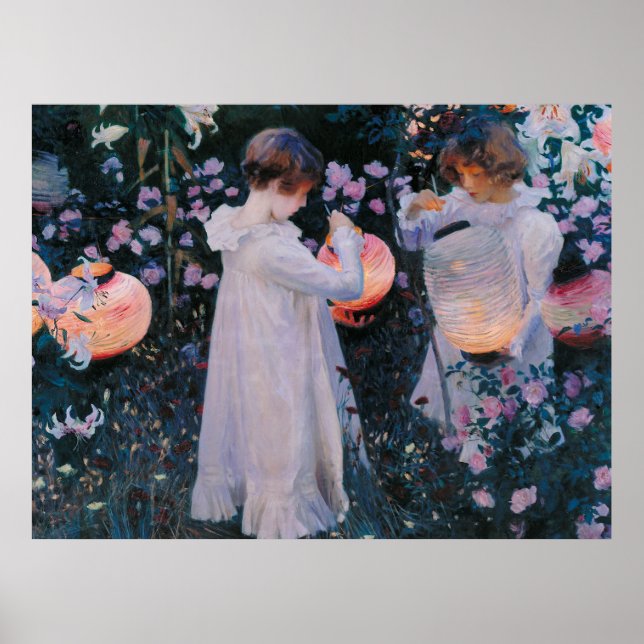 Affiches Œillet Lys Lys Rose John Singer Sargent Art (Devant)