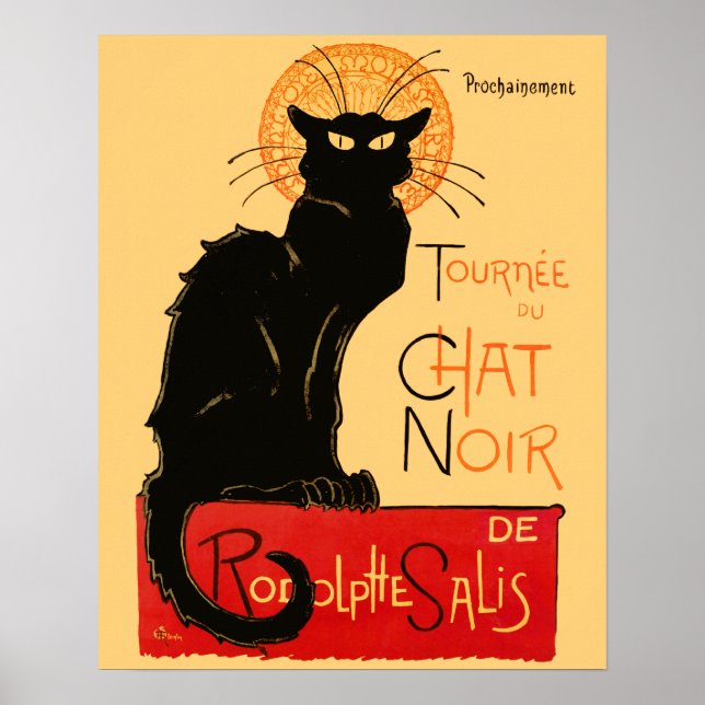Affiches Œuvre d'art classique de Steinlen Black Cat (Devant)