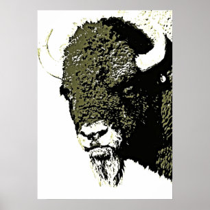 Affiches Oeuvre de Bison Buffalo Head