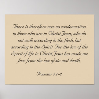 Affiches Oeuvre de la Bible encadrée, Romains 8:1-2
