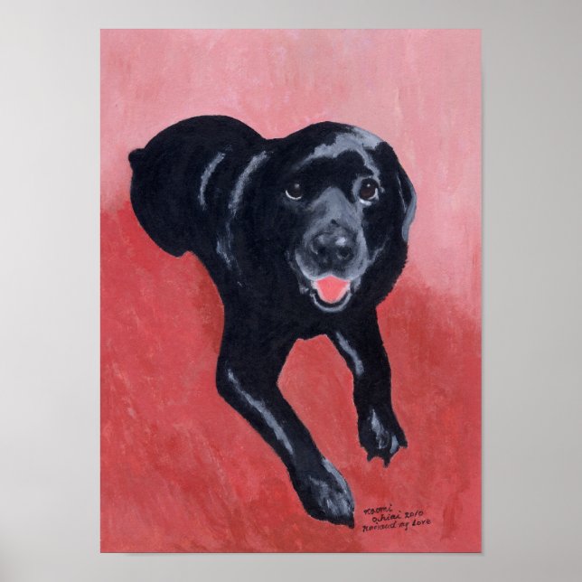 Affiches Oeuvre souriante du Labrador noir (Devant)
