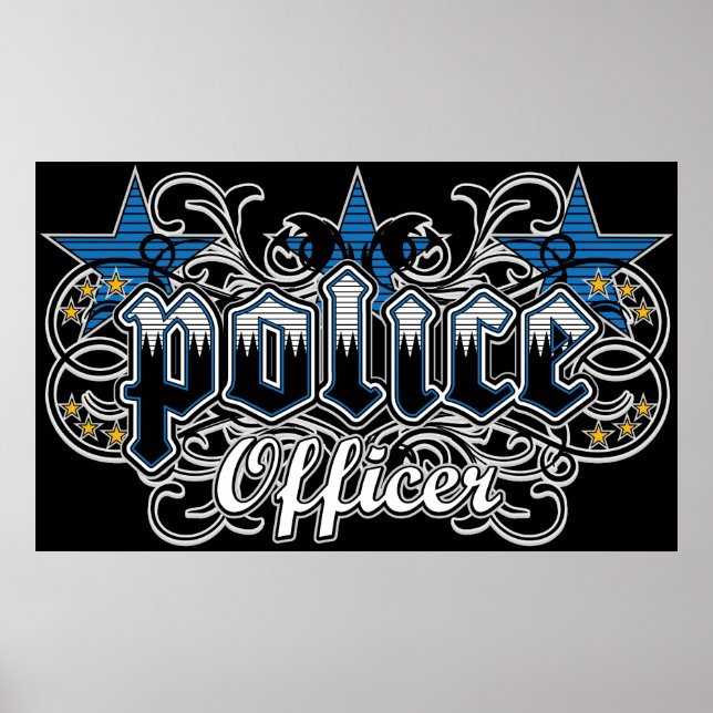 Affiches Officier de police ornementale (Devant)