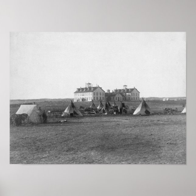 Affiches Oglala Tipi devant l'école américaine des Indiens (Devant)