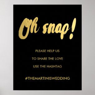 Affiches OH SNAP hashtag or glam sign couleur modifiable