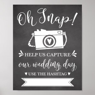 Affiches Oh Snap Mariage Hashtag