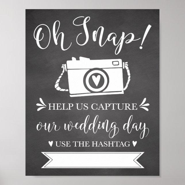 Affiches Oh Snap Mariage Hashtag (Devant)