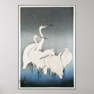 Affiches Ohara Koson’s Vintage Egrets in the Snow