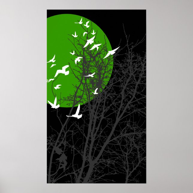 Affiches oiseau à silhouette (Devant)