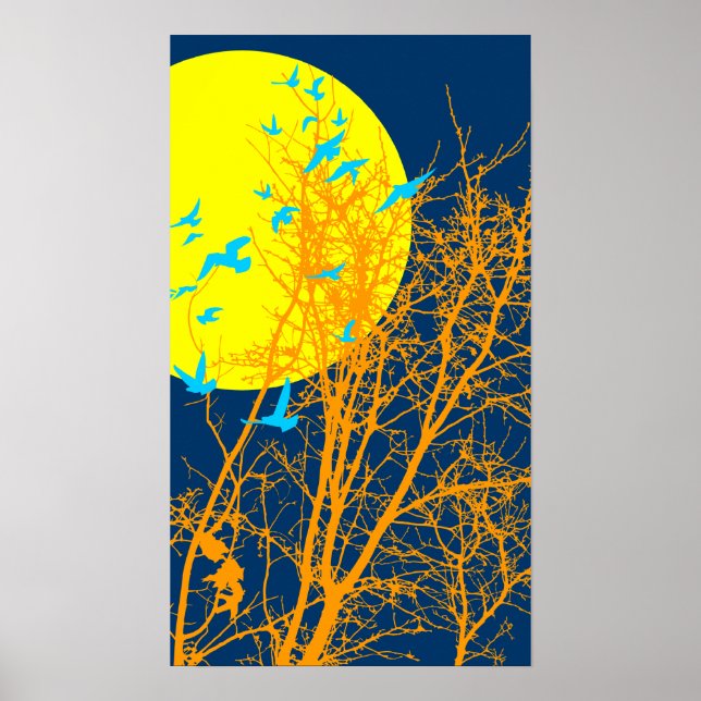 Affiches oiseau à silhouette (Devant)
