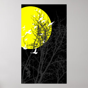 Affiches oiseau à silhouette